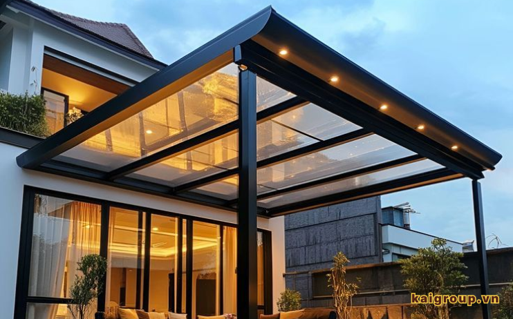 Kết hợp mái kính và hệ khung thép bền vững
